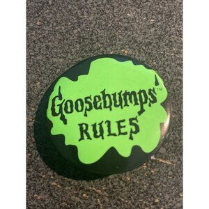 Goosebumps Rules Promotional Button Pin Back R.L. Stine Book Promo